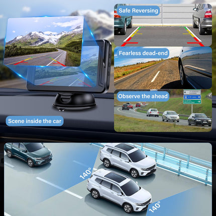 【2K】 Tahavaatekaamera autole 5-tolline tahavaatekaamera monitoriga, puurimist pole vaja, IP69 veekindel auto tahavaatekaamera öise nägemisega maasturitele/pikapidele/matkaautodele, DC 12V, pistik ja mäng, lihtne paigaldus