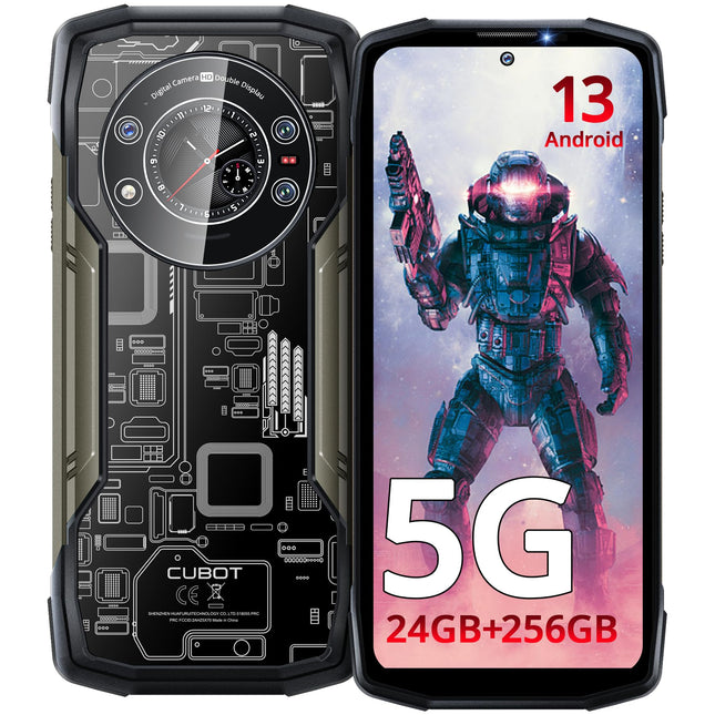 CUBOT Kingkong Star (2023) 5G õuenutitelefon Android 13, 24GB+256GB/1TB, 10600mAh(33W), 6.78" FHD+1.09" tagumine ekraan, lukustamata mobiiltelefon, 100MP+24MP öönägemine, IP68/NFC/3 pesa, must