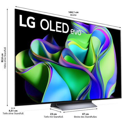 LG OLED65C37LA televiisor 165 cm (65-tolline) OLED evo televiisor (nutiteler, heleduse võimendaja, 120 Hz) [mudeliaasta 2023]