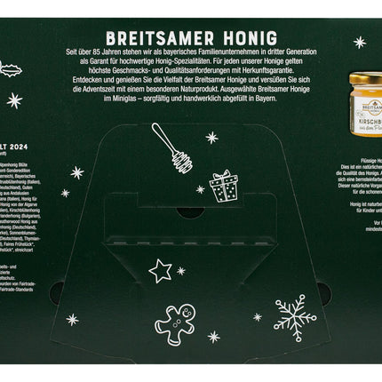 Breitsamer Honey Advent Calendar 2024 A total of 24 selected unique honey specialties in a 40g jar for a surprisingly sweet Advent season (24 x 40g)