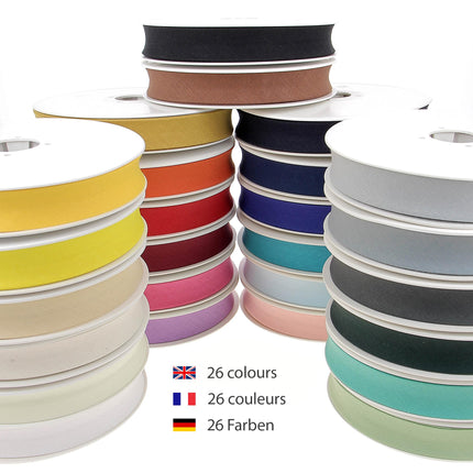 Les Petits Rubans'i kaldservapaber – 20 mm lai, volditud 10 mm, 25 m rullis, 50% puuvill, 50% polüester, õmblemiseks, bänneritele, polsterdusele, mööblile, ääristele, rõivastele, tekkidele