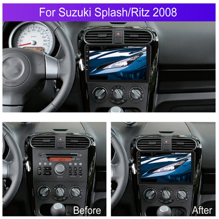 SIXWIN 2+64G Android 13 autoraadio Suzuki Splash Ritz 2004-2014 jaoks koos Carplay/Android Auto/Mirrorlinkiga, 9-tolline mahtuvuslik puuteekraan, toetab WiFi/GPS/FM/Bluetooth/SWC + AHD tahavaatekaamera + MIC-P2