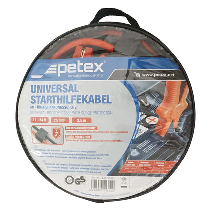 Petex 44623598 jump start cable 25 mm², with surge protection, length 3.5 m, red, black