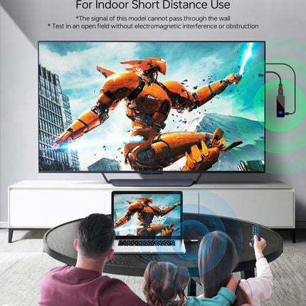 BEQOOL juhtmevaba HDMI saatja ja vastuvõtja - 4K dekodeerimine 1080P 60HZ väljund, kahesageduslik 2.4/5GHz, 98ft, video ja heli voogedastus sülearvutist, arvutist, digiboksist, kaamerast telerisse, projektorisse, monitori (must)