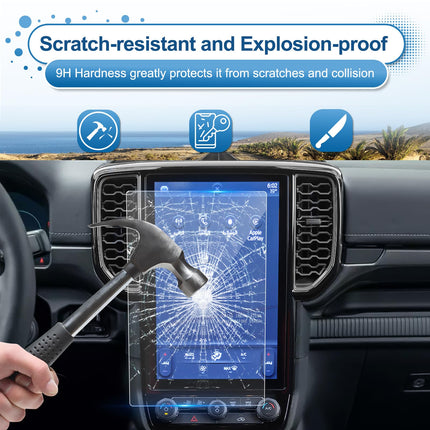 Coleya navigatsiooniekraanikaitse, mis ühildub Ford Rangeriga 2023 2024, Ford Rangeri karastatud klaasist ekraanikaitse, 9H kriimustuskindel GPS-ekraanikaitse (12 tolli)