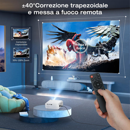 18000 luumeniga projektor, Full HD 1080P miniprojektor, AMEELA videoprojektor, 2.4/5G WiFi Bluetooth projektor, 50%-100% suum, kaasaskantav projektor, mis ühildub teleri/USB/sülearvuti/HDMI/iOS/nutitelefoniga