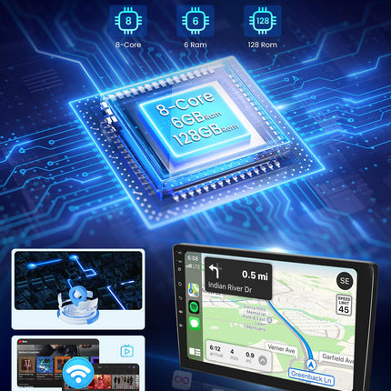 6G+128G 8 Core Wireless Carplay Android 13 Car Radio 2 Din for Suzuki Swift 2003-2010 10.1 inch Car Radio with Wireless Android Auto Navigation GPS WiFi Mirror Link Bluetooth FM/RDS DSP EQ SWC Rear View Camera