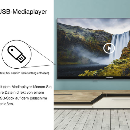 Telefunken XF32N750M 32-inch Full HD LED TV with 80 cm screen diagonal and integrated triple tuner, black