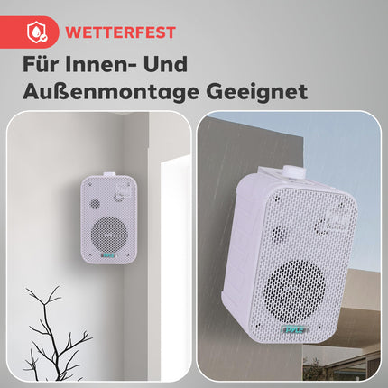 Plye Bluetooth-kõlar, 200 W veekindel õuekõlar, 2 tk komplekt, õuemuusikakarp, Bluetooth-seinakõlar, muusikasüsteem - basseini, terrassi, aia/siseruumidesse