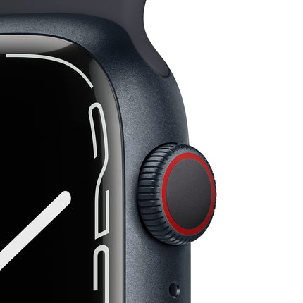 Apple Watch Series 7 (GPS + Cellular, 45MM) Midnight Aluminum Case with Midnight Sport Band (Refurbished)