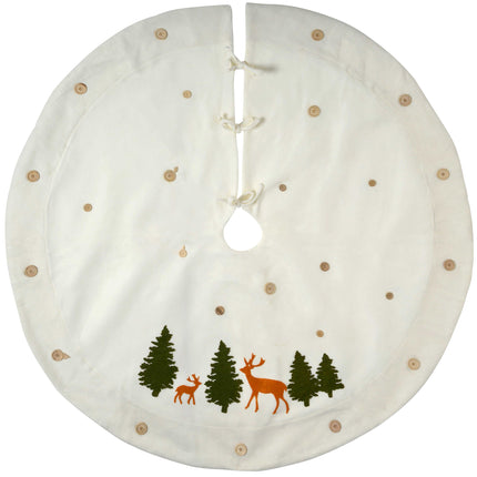 WeRChristmas Christmas tree skirt decoration, fabric, large, white, 120 cm