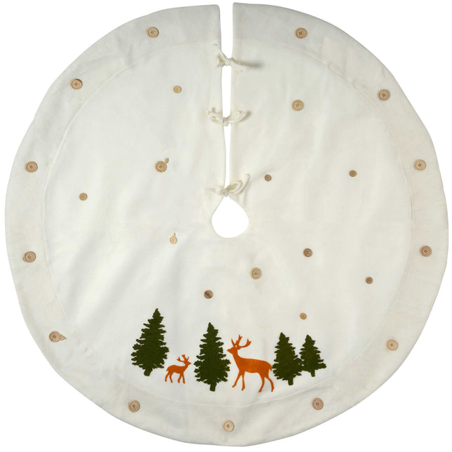 WeRChristmas Christmas tree skirt decoration, fabric, large, white, 120 cm