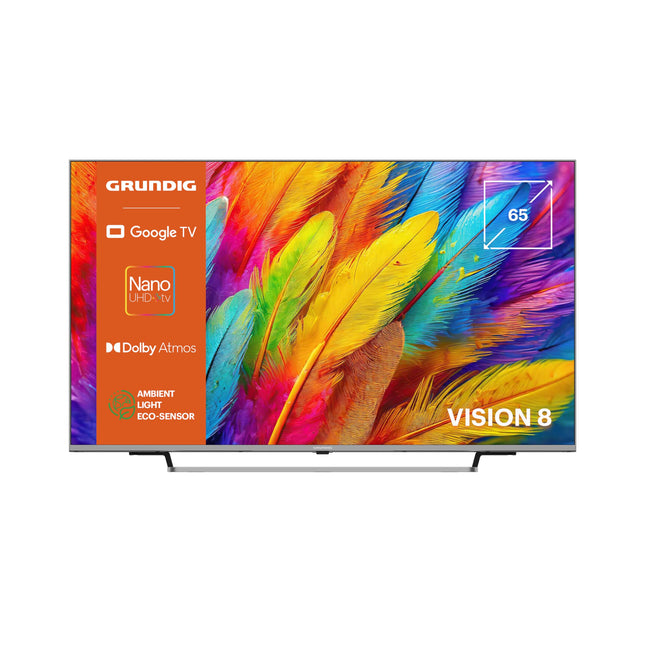 GRUNDIG 65 VOE 83 televiisor 65 tolli (164 cm) Nano UHD+, Google, 4K UHD, Dolby Atmos, Magic Fidelity, sisseehitatud Chromecast, Bluetooth, nutikas, hääljuhtimine, must