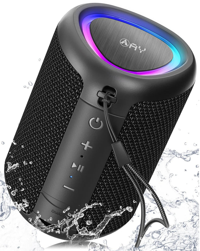 AY kaasaskantav Bluetooth-kõlar tulega, võimsa kristallselge heliga Bluetooth-muusikakarp, IPX5 veekindlus, AUX- ja TF-kaardi sisend, stereo sidumine, 24-tunnine aku, ideaalne koju ja õue.