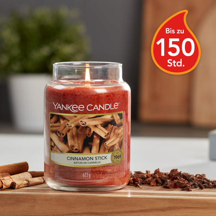 Yankee Candle lõhnaküünal klaaspurgis (suur) | Kaneelipulk | Küünal, mille põlemisaeg on kuni 150 tundi | Ideaalsed kingitused naistele