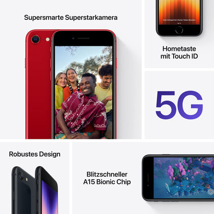Apple iPhone SE 3. põlvkonna 128GB, südaöösinine (renoveeritud)