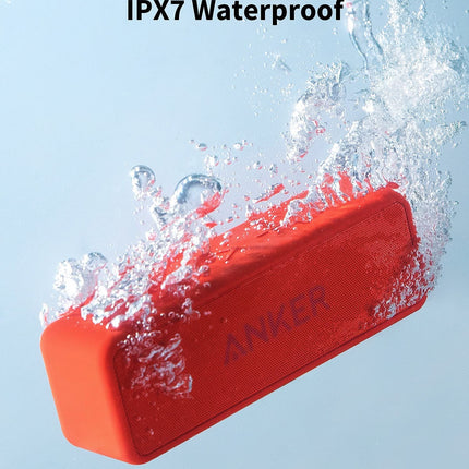 Anker SoundCore 2 Bluetooth Speaker, Fantastic Sound, Enormous Bass with Dual Bass Drivers, 24h Battery, Improved IPX7 Water Protection, Wireless Speaker for iPhone, Galaxy, etc.