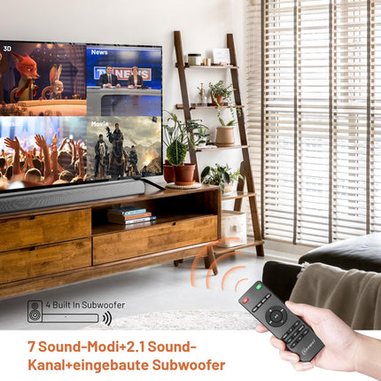 Chaowei 100W teleri heliriba subwooferiga - 3D ruumiline heli, Bluetooth ja HDMI, kohandatav ekvalaiser - stiilne ja moodne disain