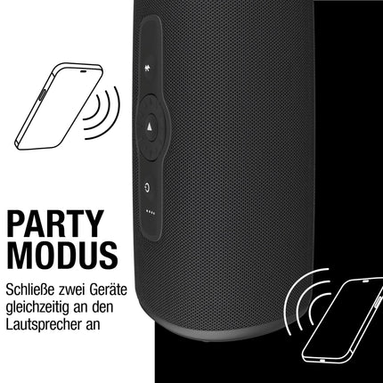 FRESH 'N REBEL Bold M2, Bluetooth speaker with 24-hour playtime, waterproof (IP67) portable Bluetooth music box, party mode, volume control ring, deep bass, powerful volume (black)