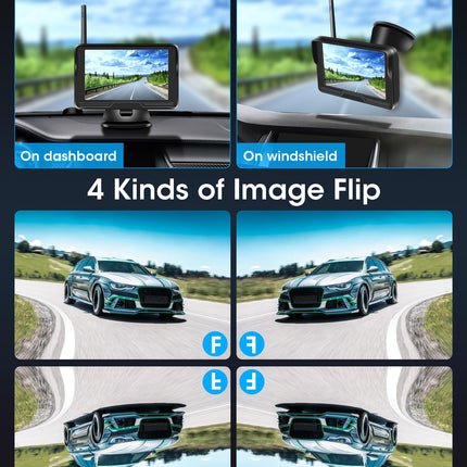 【Stabiilne signaal】AHD 1080P juhtmevaba tahavaatekaamera, juhtmevaba auto tagurduskaamera 5-tollise monitoriga 6 LED-tulega, juhtmevaba tahavaatekaamera 170° lainurk IP69 veekindel isetegemise juhend autole, haagissuvilale ja kaubikule