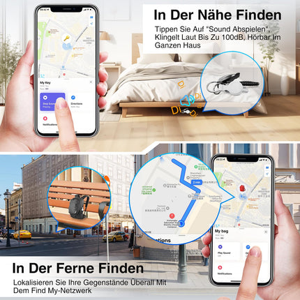Nutikas silt - Apple Find My (AINULT iOS) ühilduv õhujälgija silt koos kaitseümbrisega, veekindel Bluetooth-võtmeleidja, esemete leidja rahakotile, pagasile, vahetatava akuga