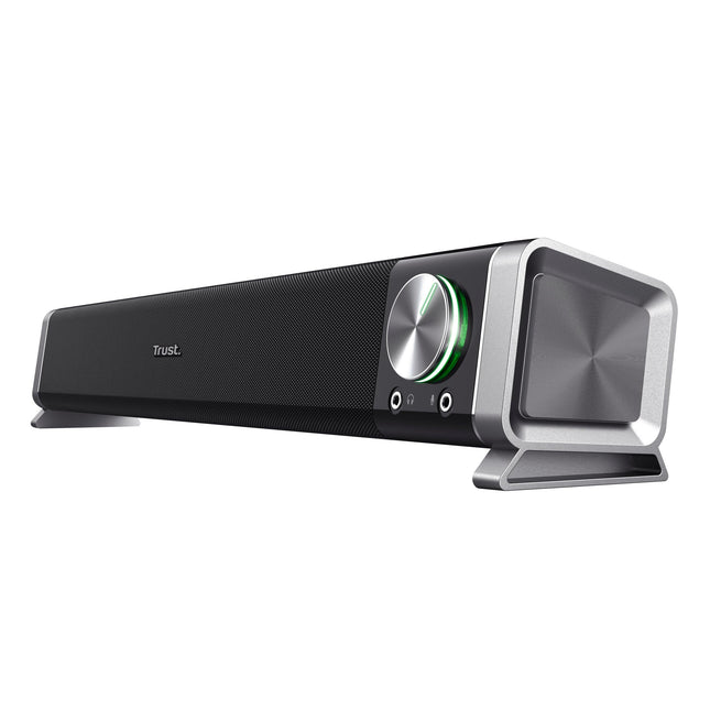 Trust Asto Soundbar 12 W tippvõimsus (6 W RMS), arvutikõlar, USB-toega, 3,5 mm AUX-ühendus, stereohelisüsteem, arvutikõlarid arvuti, sülearvuti, monitori, teleri, muusika ja heli jaoks - must