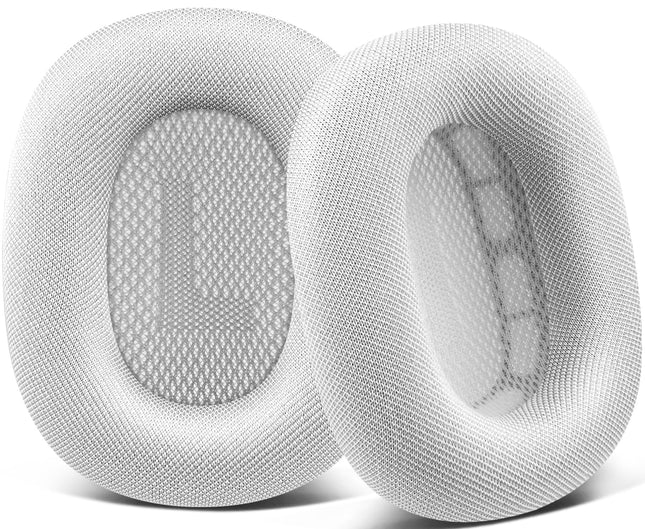 SOPROM kõrvapadjade vahetus Airpods Max kõrvaklappidele, kõrvapadjad vastupidava võrguga, pehme vaht - valge