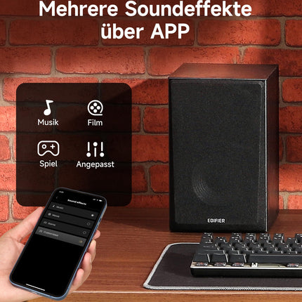 Edifier R990BT Bluetooth 5.4 riiulikõlar, 2.0 aktiivne multimeediakõlar, 24W väljundvõimsus, RCA/AUX/Bluetooth sisendid, MDF-korpus