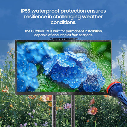 SYLVOX 75-inch Outdoor Smart TV, 4K UHD 2000 Nits HDR10, Google TV, IP55 Waterproof, HBBTV, Wi-Fi, DVB-T2/S2/C &amp; PAL, Outdoor TV for Garden, Patio &amp; Business (Pool Pro 2.0)