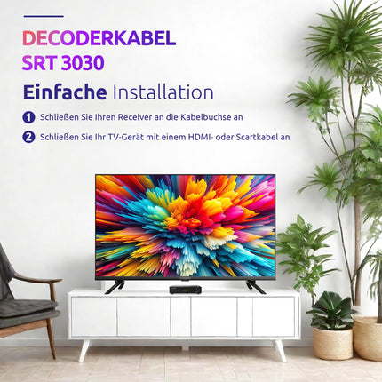 STRONG - Digitaalne HD kaabelvastuvõtja SRT 3030 - TV vastuvõtja kaabeltelevisioonile - Dolby Audio - DVB-C HDMI, SCART ja USB ühendustega - Energiasäästufunktsioon - Kasutajasõbralik menüü - Must
