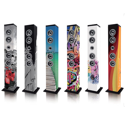 Lenco iCES IBT-6 Bluetooth põrandakõlar - 40 W RMS - PLL FM-raadio - USB sisend - SD-kaardi pesa - AUX sisend - puldiga - Saksamaa
