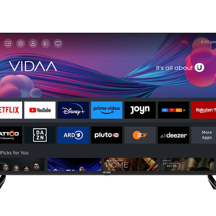 DYON Smart 40 VX-2-40-tolline (100 cm) Full HD nutiteler HD kolmekordse tuuneriga (DVB-C/-S2/-T2), App Store, Prime Video, Netflix, YouTube, DAZN, Disney+ ja hotellirežiim