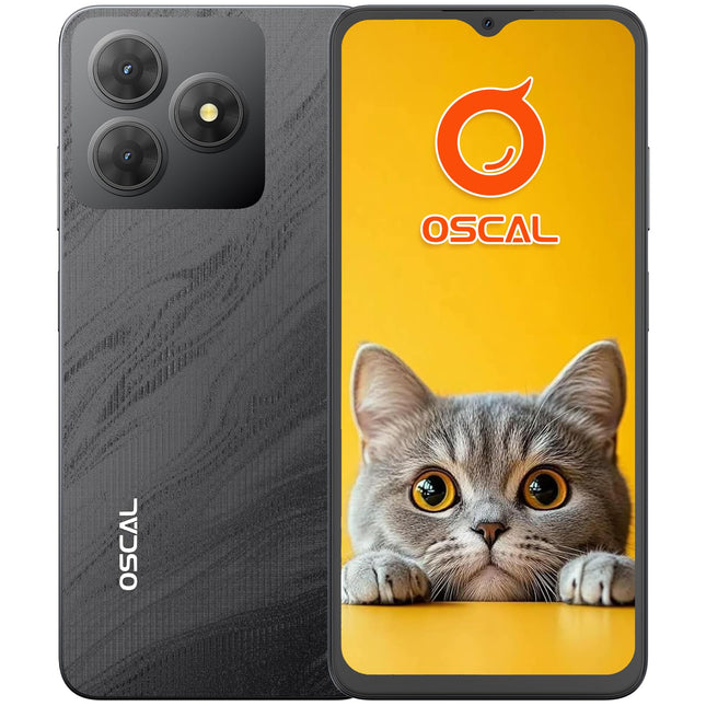 OSCAL Flat 2C mobiiltelefon ilma lepinguta | Android 14, 6 GB RAM + 64 GB ROM, 2 TB TF-kaart | Kaheksatuumaline, 6,56" HD+, 5000 mAh aku, 13 MP + 8 MP kaamera, soodne uus nutitelefon | Kahekordne SIM-kaart, lukustamata, GPS, 2-aastane garantii