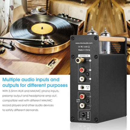 Douk Audio T3 Plus Mini vaakumtoru eelvõimendi MM/MC Phono lava kõrvaklappide võimendi toru eelvõimendi