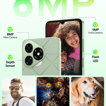 Ulefone Note 19 Android 14 nutitelefon lukustamata - 6GB+32GB/512GB mobiiltelefon ilma lepinguta, 6,56" HD+ nutitelefon, 8MP+5MP kaamera, 5000mAh mobiiltelefon, kahe SIM-kaardiga 4G lukustamata mobiiltelefonid, Face ID/GPS/OTG