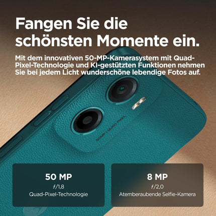 Motorola Moto g05 nutitelefon (6,67-tolline FHD+ ekraan, 50 MP kaamera, 4 GB / 64 GB, 5200 mAh, Android 15) metsaroheline, koos kaitseümbrisega [Ainult Amazonis]