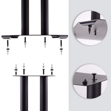 Duronic SPS1022/40 Speaker Stand, 40 cm high, sand-weightable – Cone to reduce vibrations – Universal compatibility with HiFi/Stereo/Home Theater 5.1 speakers