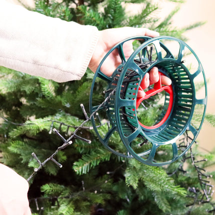 com-four® Cable reel - Empty plastic cable reel - Rope reel as organizer for cables, fairy lights, ribbons, and wires (01 piece - reel)