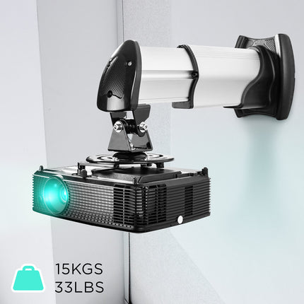 Duronic PB10XM projektori kinnitus | Projektori laekinnitus | Universaalne seinakinnitus | Videoprojektorite kinnitus | Pööratav ja pööratav | Kodukino | Kandevõime kuni 15 kg | 360° pöörlemine
