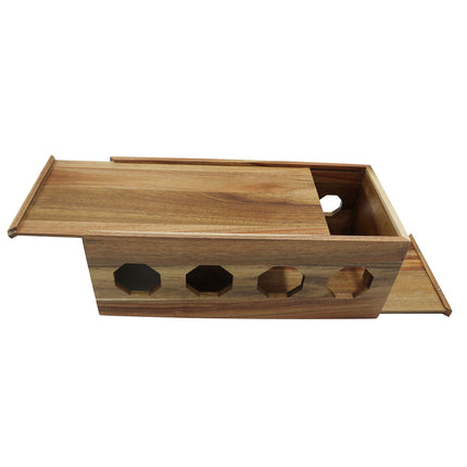 Insun cable box made of acacia wood, storage box for cables and power strips, cable management box, organizer for hiding cables 40 x 18 x 15 cm