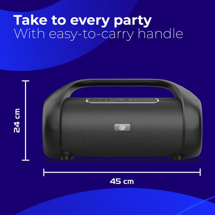 Caliber Statement - Bluetooth® speaker with extra bass AUX USB RGB LEDs Accu (HPG640BT), Black