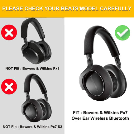 Px7 kõrvapadjad - Defean vahetuskõrvapadjad, mis ühilduvad Bowers &amp; Wilkins Px7 juhtmevabade Bluetooth-kõrvaklappidega, suure tihedusega mürasummutav vaht (must proteiinnahk)