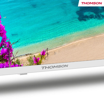 Thomson 43-tolline (109 cm) 4K Ultra HD valge Android Smart TV, Google Assistant, WiFi, Dolby Digital, Bluetooth, kolmekordne tuuner (kaabel/satelliit/antenn), HDMI, CI+, A+ paneel – 43UA5S13W