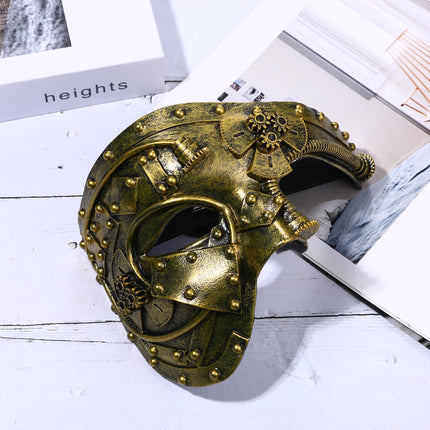 Oidea Steampunk Maskeraadimask meestele: Vintage Mehaaniline Küborg Ooperifantoom Veneetsia Mask Halloweeni Kostüüm Ballipeo Karnevali Poolmask Antiikkuld