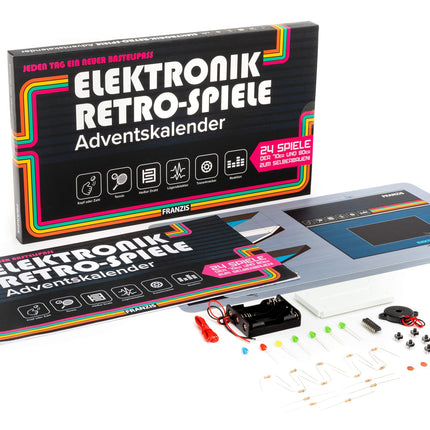FRANZIS 67150 - Elektrooniline retromängude advendikalender, 24 isetegemismängu 70ndatest ja 80ndatest, sh 28-leheküljeline kaasasolev raamat, jootmist pole vaja