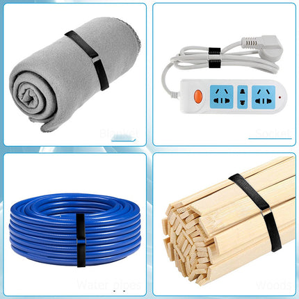 Reusable cable ties, 10 m x 2 cm, hook and loop straps with 50 buckles, adjustable cable ties, fastening cable ties for cable management, cable organizer