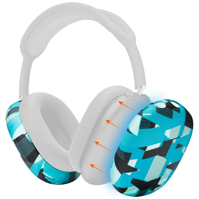 WC ShellZ Max – Protective earphone shells for Airpods Max by Wicked Cushions | Made of high-quality silicone | Cyan Prism