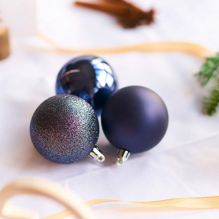 Heitmann Deco Christmas tree - set of 18 - balls - Christmas tree - Christmas balls - purple - gloss - glitter - diameter: approx. 6 cm