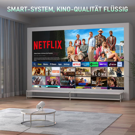 [Netflixi-sertifitseeritud ja elektriline fookus] XuanPad projektor 1080P miniprojektor WiFi ja Bluetoothiga, 210° pööratava alusega, automaatse trapetsikorrektsiooni, tolmufiltri ja soojuse hajumise süsteemiga