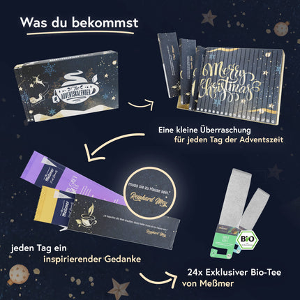 Pöffi premium-klassi orgaanilise tee advendikalender 2024 - Meßmeri orgaanilise teega - Jõulutee - Mahe- ja vihmametsade liit - Vegan - Advendikalendertee